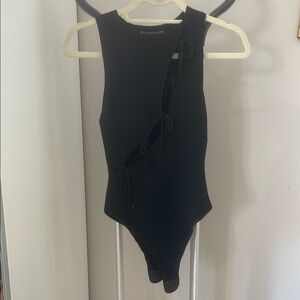 Maniere De Voir Black Cut-Out Bodysuit